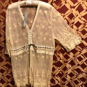 **5 for $15** Sheer Cream Lace & Chiffon Cover-up